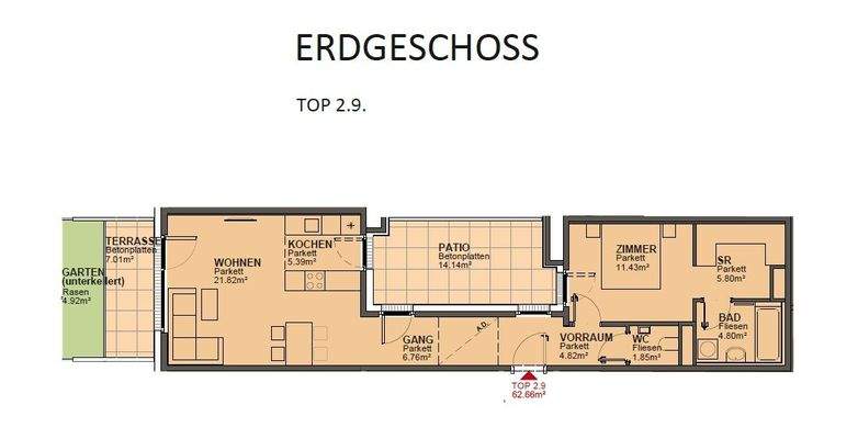 Grundrissplan Top 2.