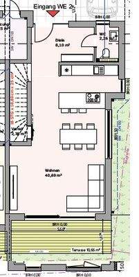 Grundriss Erdgeschoss Wohnung 2