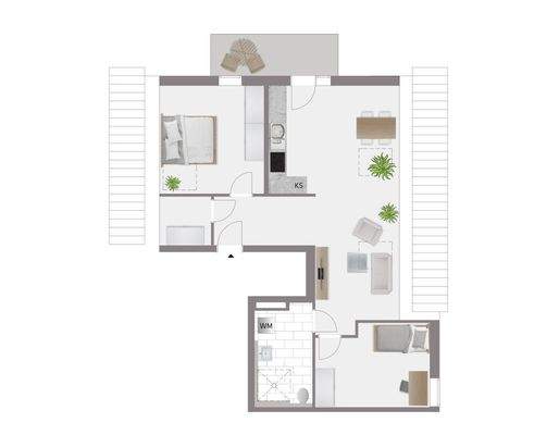 Grundriss schematisch Wohnung 8 OG