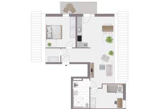 Grundriss schematisch Wohnung 8 OG