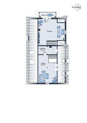 Grundriss vom Dachspitz zum Ausbauen
