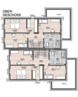 Grundriss Obergeschoss mit Anbau