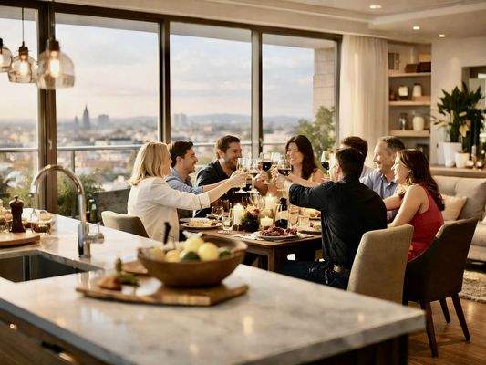 Gemütlich mit Freunden feiern