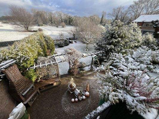 Blick vom Balkon im Winter