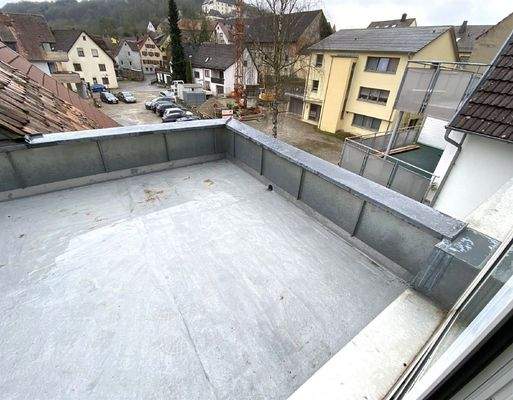 Flachdach Hausrückseite