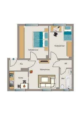 Grundriss der Wohnung