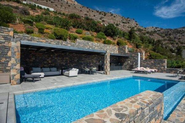 Kreta, Plaka Elounda: Wunderschöne Villa mit atemberaubendem Blick auf die Insel Spinalonga