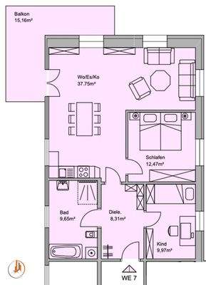 Grundriss WE7