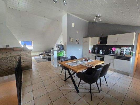 Küche Essen Wohnen mit Kamin