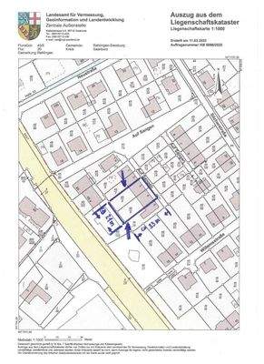 Flurkarte Auf Sangen 3+4 Maße