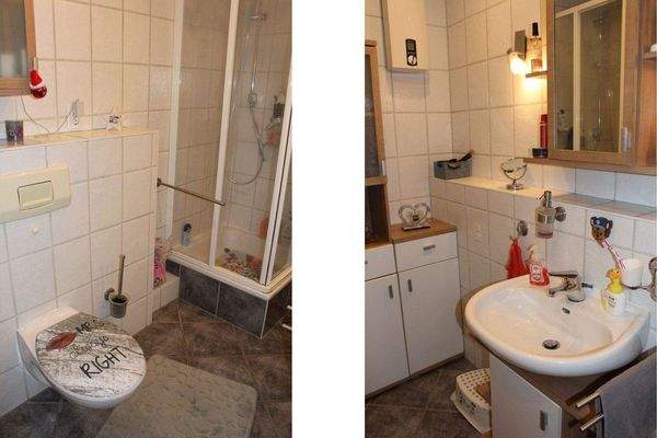 Badezimmer mit Dusche und WC