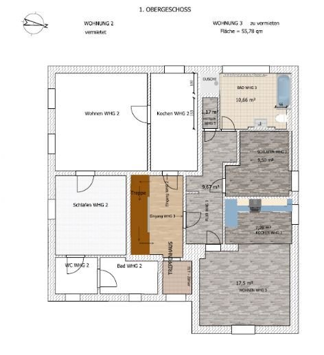 Vollständig renovierte 2-Zimmer-Wohnung mit Einbauküche in Niederwürschnitz