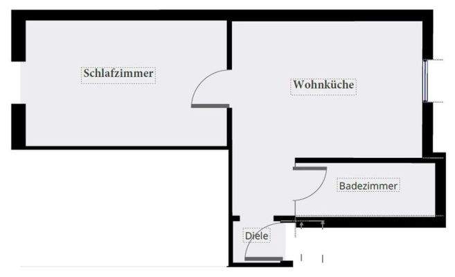Grundriss 1-Zi. Appartment
