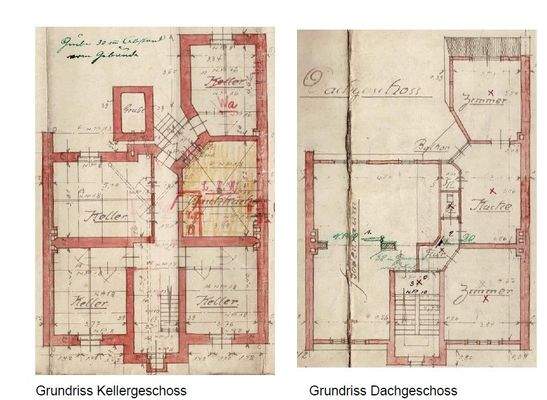 Grundriss Keller und Dach 