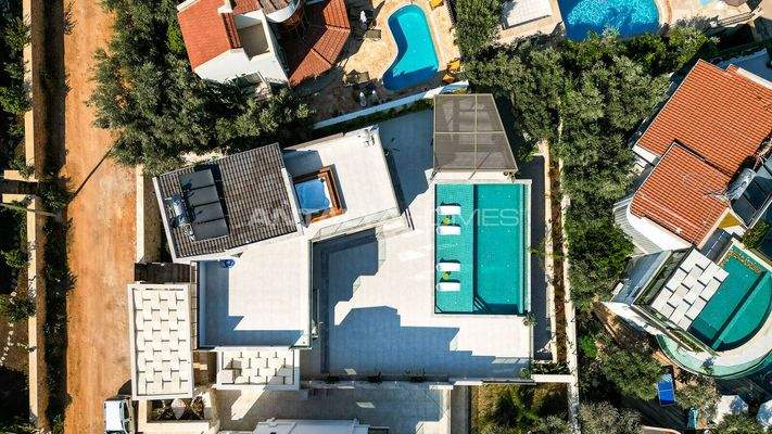 Panoramic Sea View 4-Story Villa in Kalkan Antalya