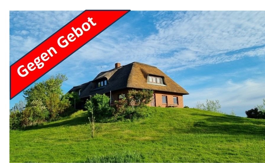 Reetdachhaus auf einer Warft