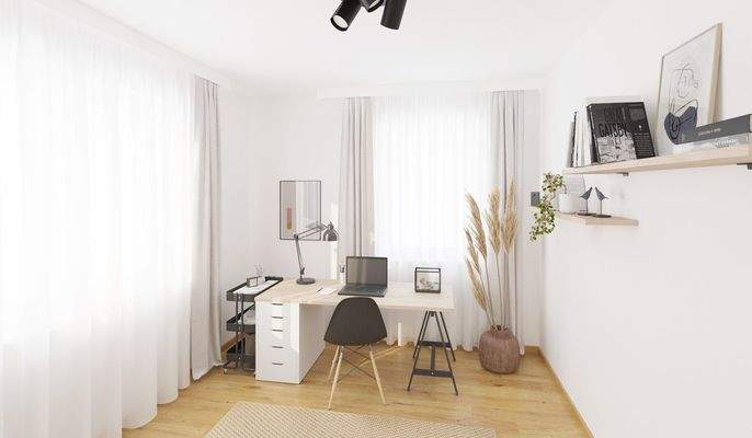 Helles Arbeitszimmer