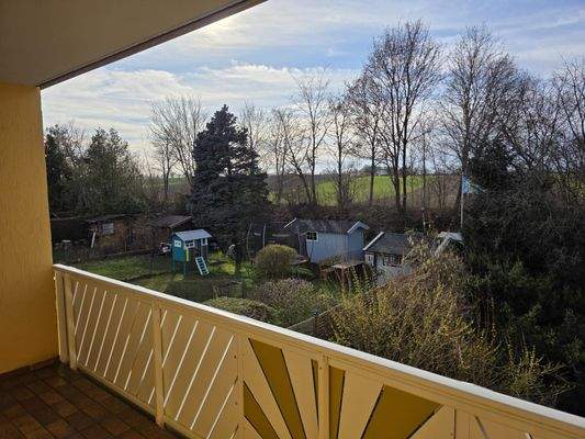 Ausblick vom Balkon im Obergeschoss
