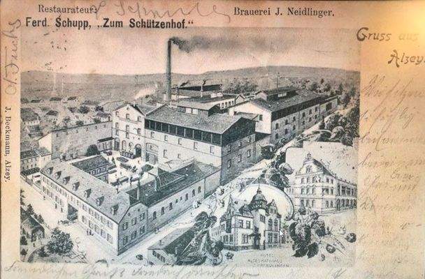 historische Brauerei-Postkarte