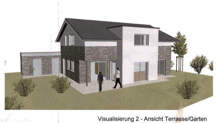 Visualisierung Außen Ansicht Terrasse, Garten