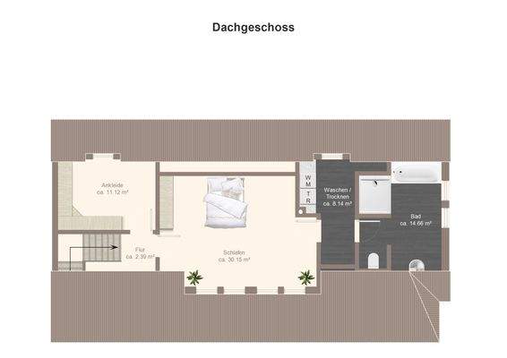 Wohnhaus rechts Dachgeschoss