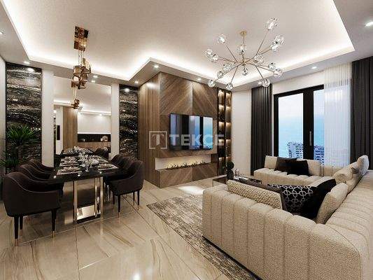 Flats in a Complex 400 M from the Sea in Alanya Antalya