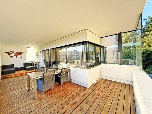 Terrasse-Sonnenunter