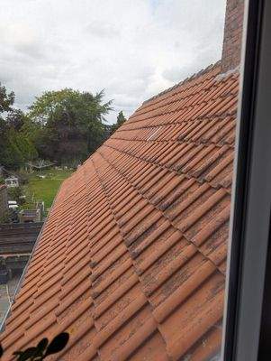 Blick auf das Dach d. Anbaus