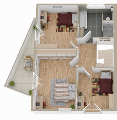 Grundriss Obergechoss Doppelhaushälfte West
