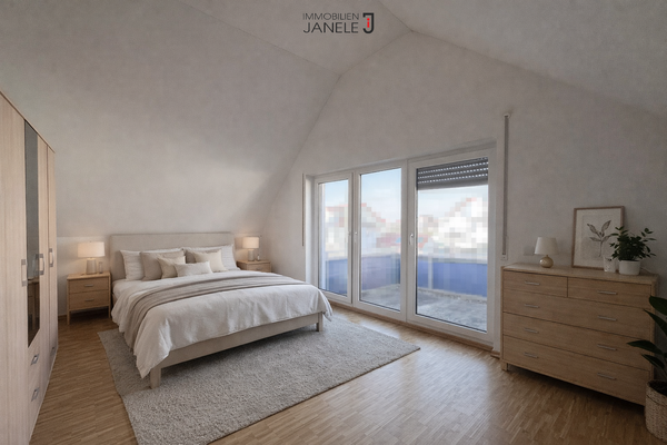 Schlafzimmer mit Balkon - Visualisierung 