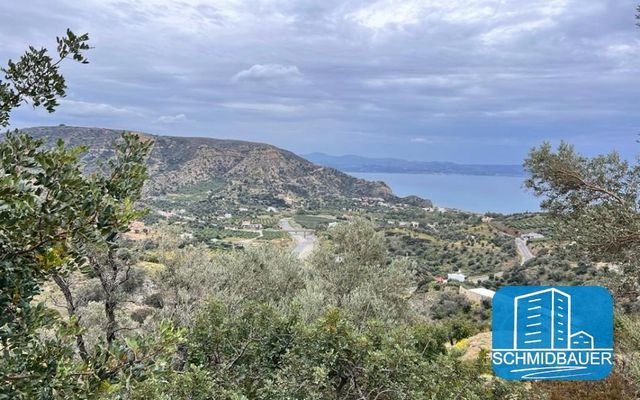 Kreta, Agia Galini: Grundstück mit Panoramablick auf das Meer zu verkaufen