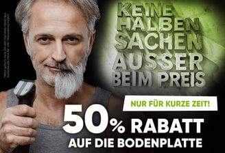 50% auf die Bodenplatte