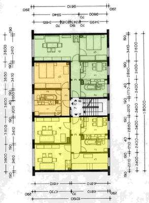 Grundriss Muster-Segment-3Spänner (Hauseingang 1b)