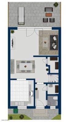 Grundriss EG mit Terrasse