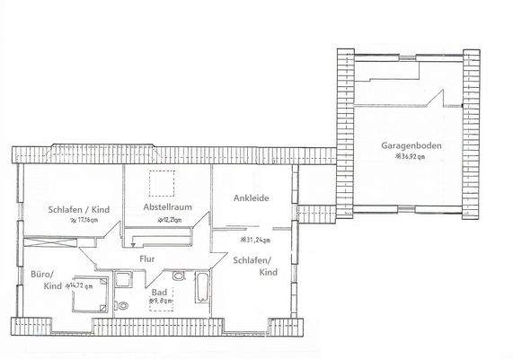 Aufteilung OG-Haupthaus und Garage