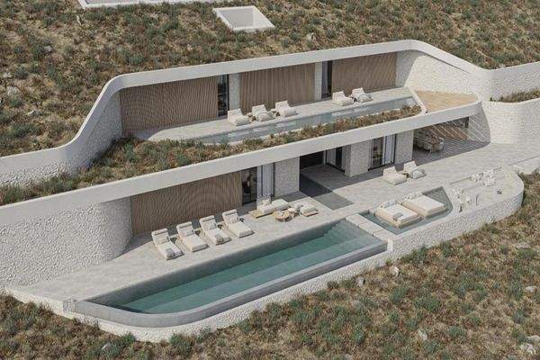 Kreta, Kokkino Chorio: Grundstück am Meer mit Genehmigung für Luxusvilla zu verkaufen