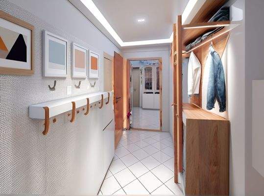 Diele mit hellen Akzenten, Bild visualisiert