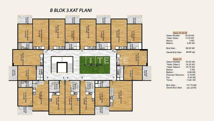 Horizontally Designed Flats in Complex with Pool in Yalova
