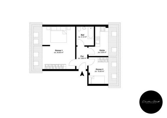 Panitzstr. 19. DG links - Etage 1, Ansicht 1, Schnitt 1 - 45PIX8