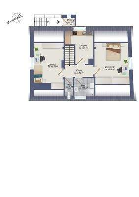 Grundriss Dachgeschosswohnung