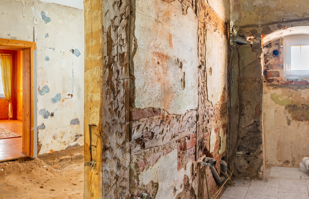 Erdgeschoss entkernter Sanitärbereich