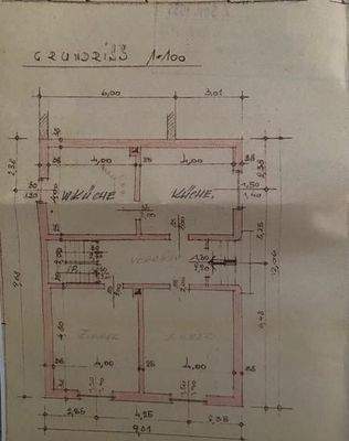 Grundriss Haus ohne Wohnzimmer, Bad, WC