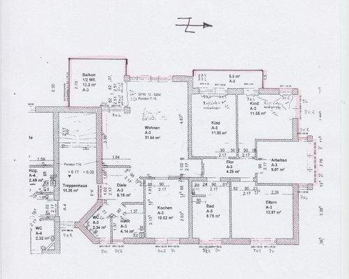 Grundriss 5-Zimmer-Wohnung 1. Obergeschoss