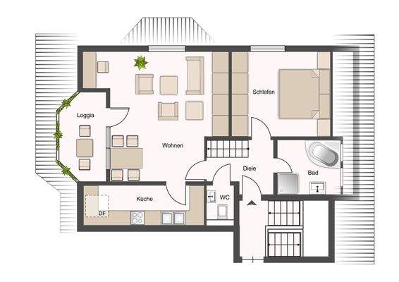 Wohnung im Obergeschoss