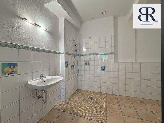 Dusche mit Waschbecken