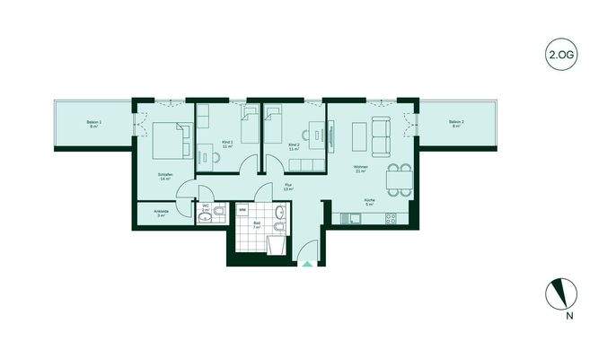 Komfortabler Grundriss