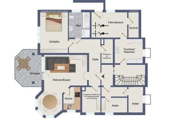 Untergeschoss (kein Maßstab)