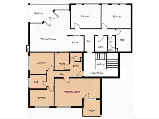 Grundriss nach Umbau