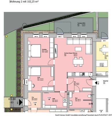 Grundriss Wohnung Nr 2 Erdgeschoss