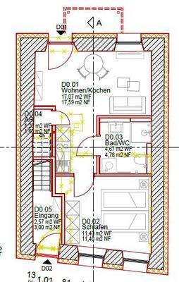 Entwurf Einliegerwohnung EG